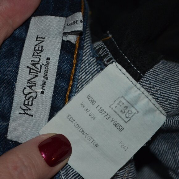 Sz F38 YSL Yves Saint Laurent Blue Denim Bootcut Jeans - Picture 6 of 11